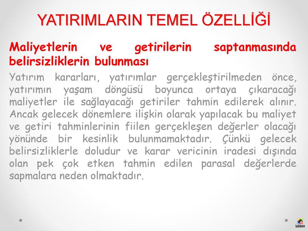 Yatırımın Temel İlkeleri