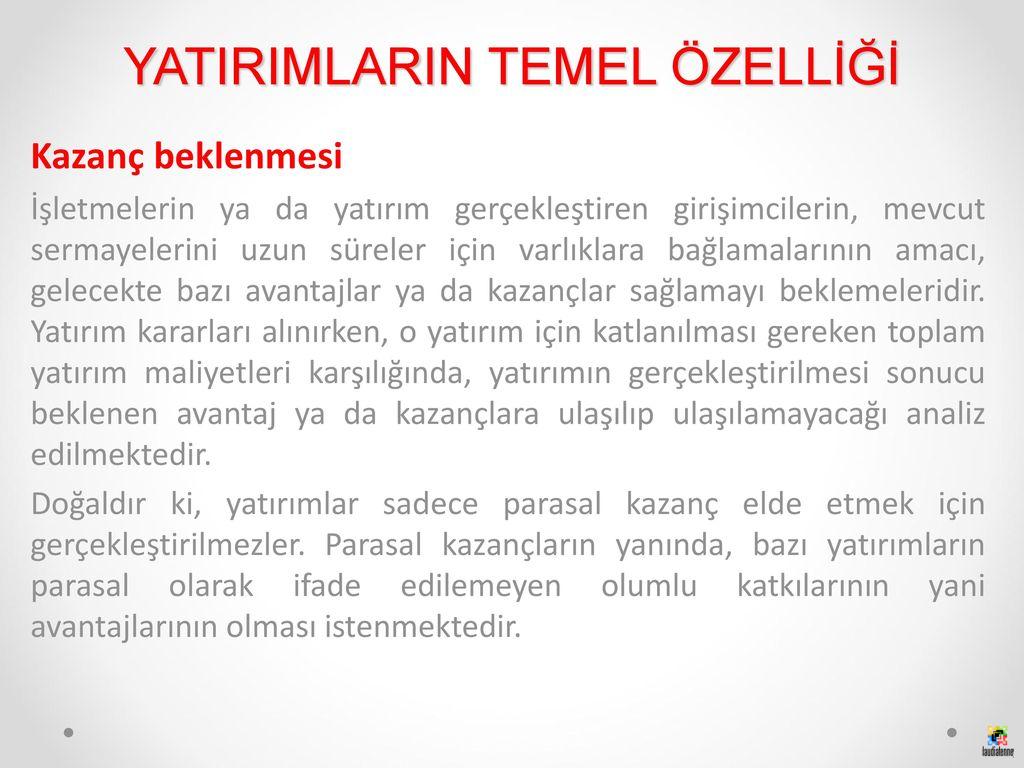 Yatırımın Temel İlkeleri